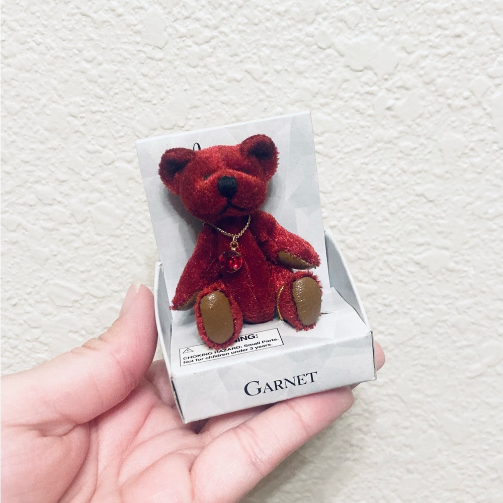 Vtg Russ Berrie mini bear birthday month January birthstone nib 3”